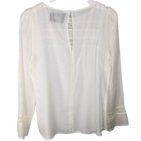 Reformation Women's Medium Long Sleeve Delicate Embroidered Blouse in Cream - Picture 4 of 10